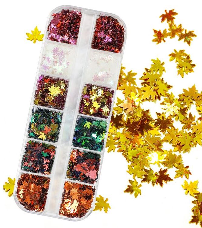 Décos Coffret de 12 Feuilles d'Érables Métalliques