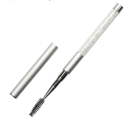 Reusable Mascara Brush with Silver Crystals and Lid
