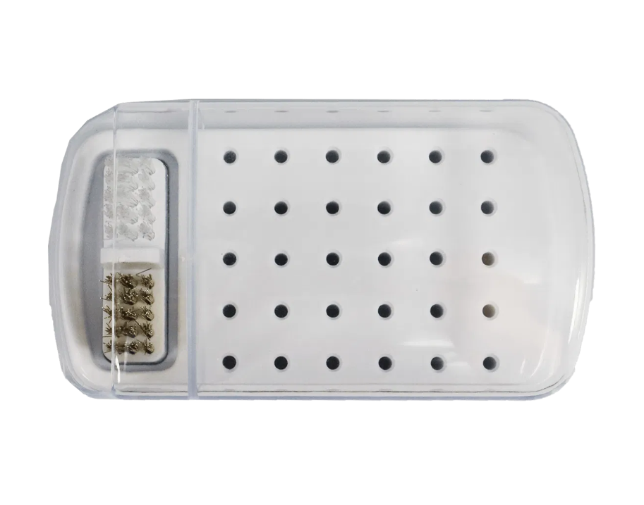 Boitier pour Embouts de Limes avec Brosse Nettoyante Blanc