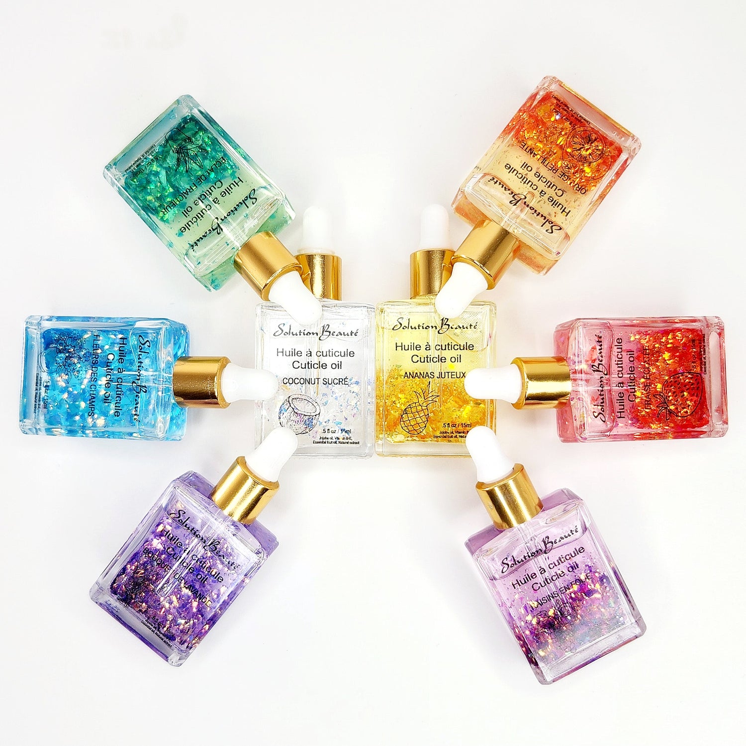 Solution Beauté Huile à Cuticule - Collection de 8 x 0.5oz