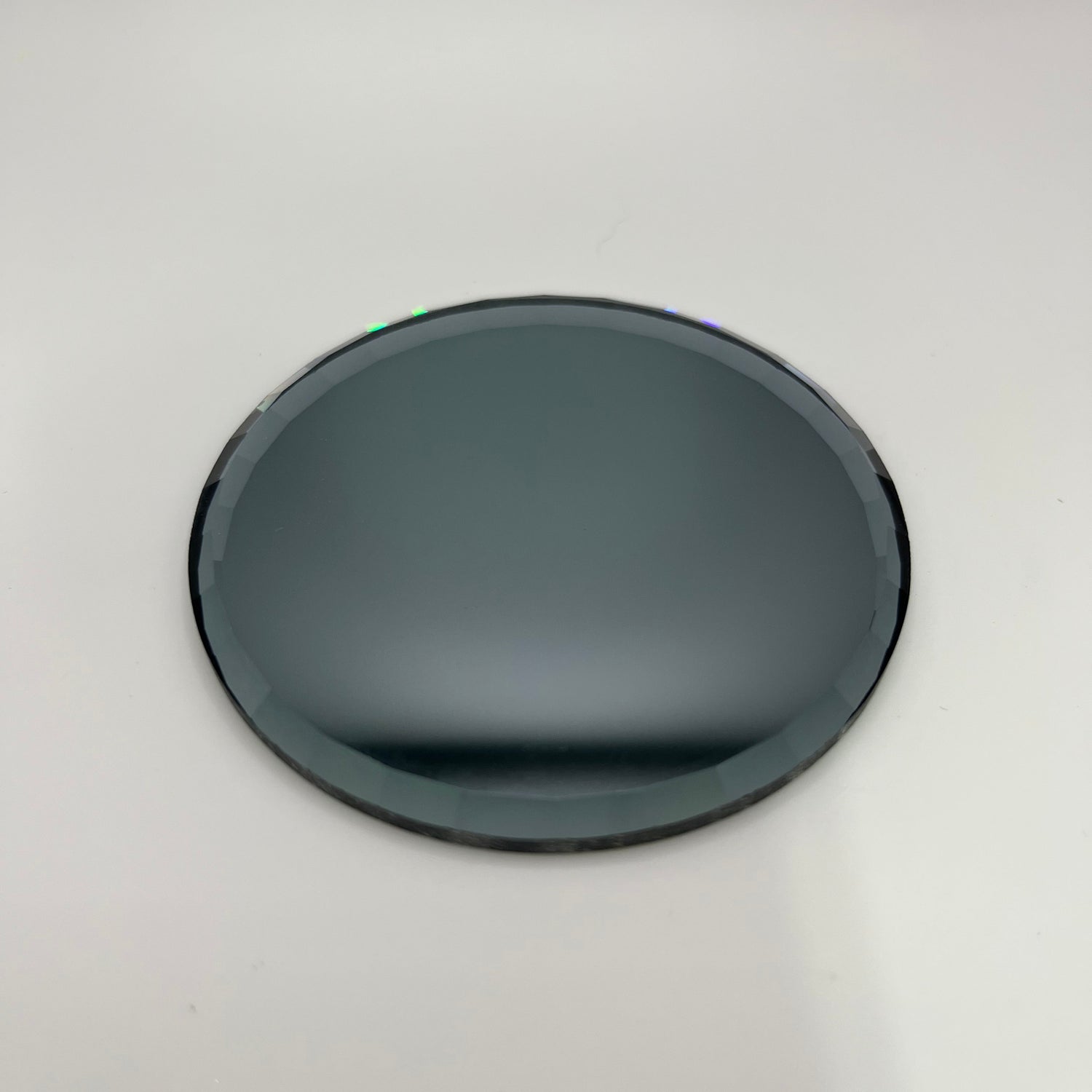 Plaque pour Colle Ronde Cristal Grise Miroir Lrg