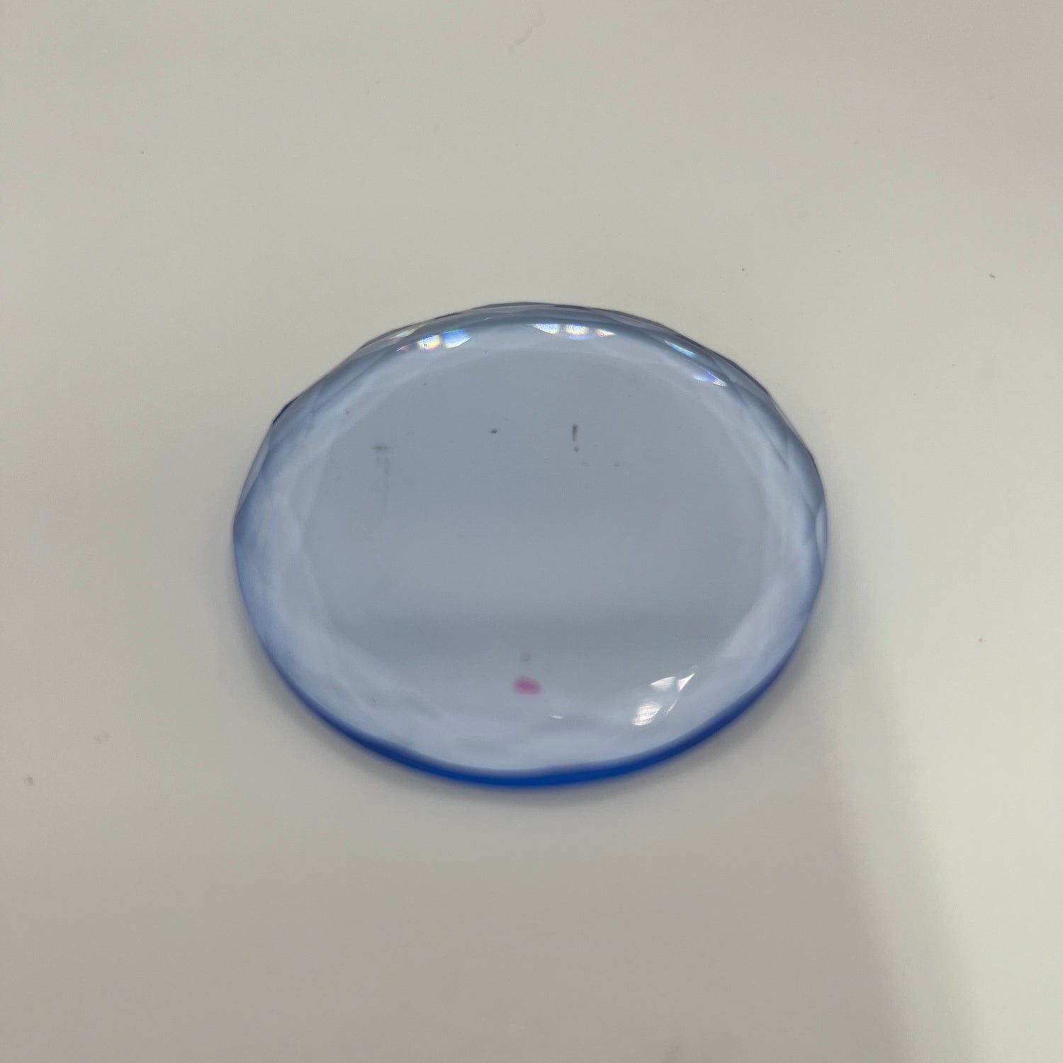Plaque pour Colle Ronde en Cristal Bleu Claire