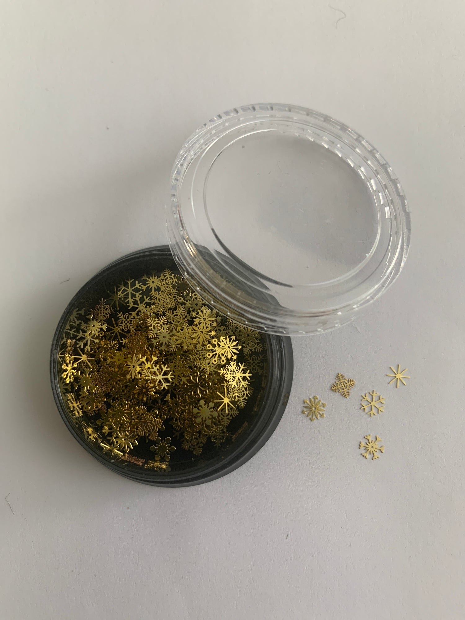 Décos Pot Flocons de Neige Or