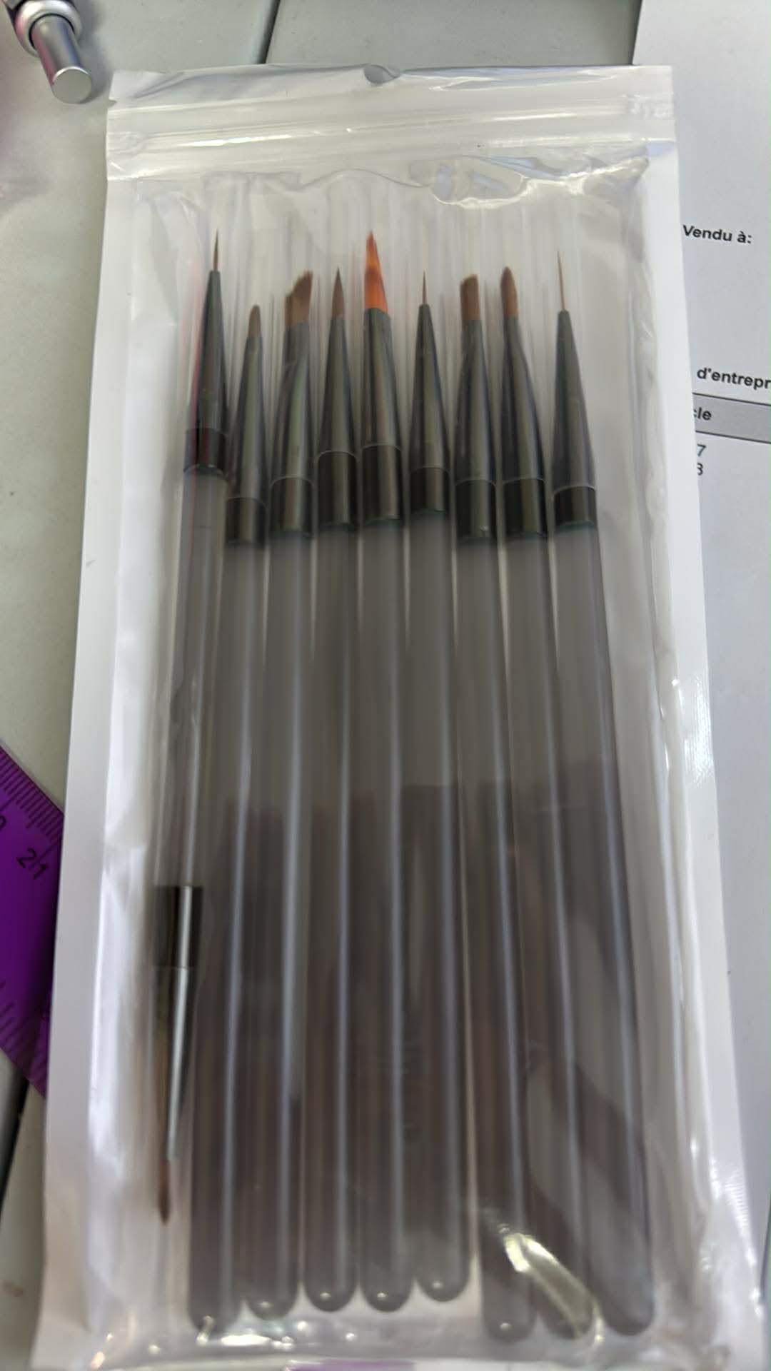 Ensemble de 9 Pinceaux pour le Gel et le Dessin