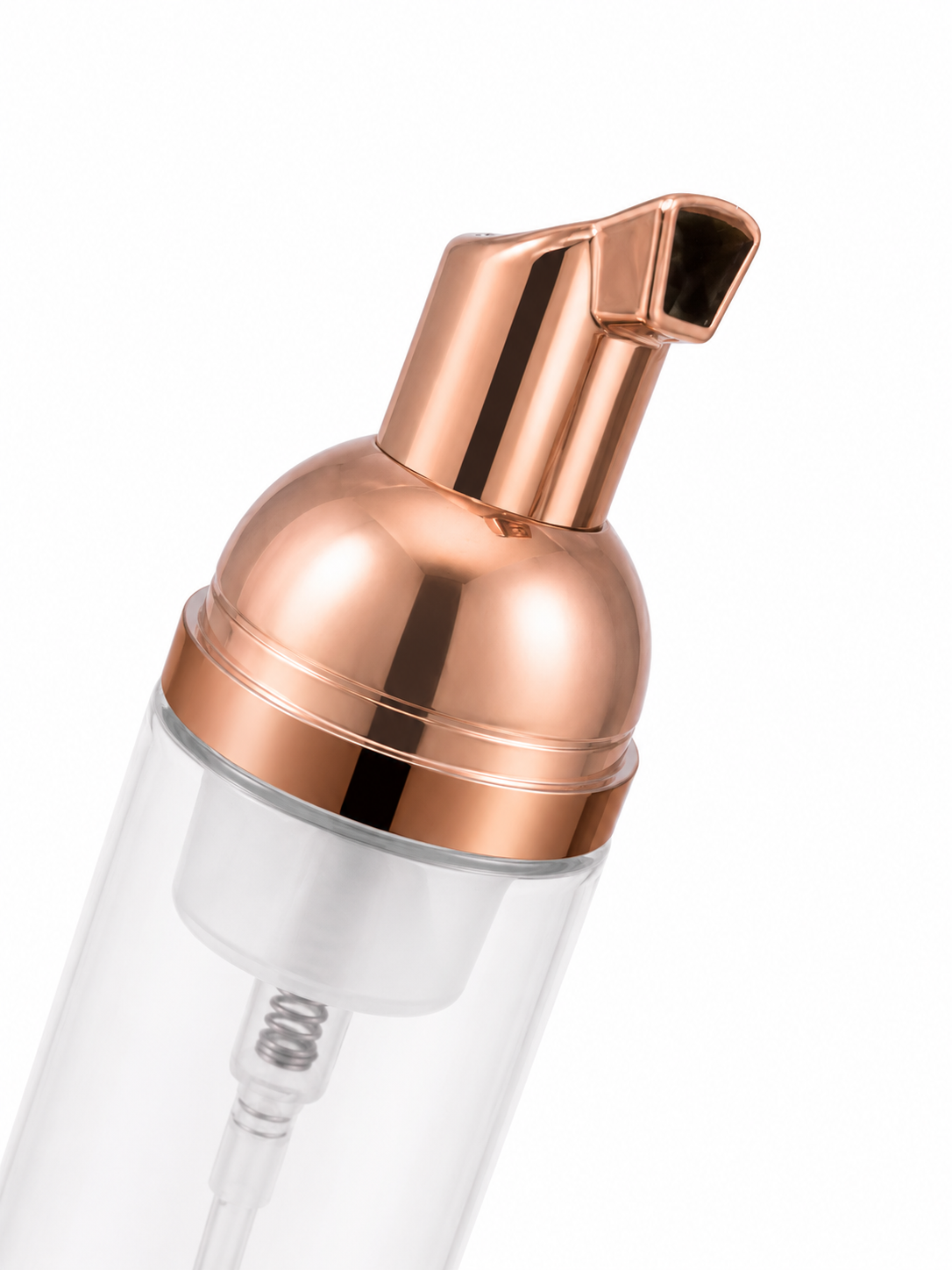 Empty Frosted Shampoo Bottle Rose Gold Cap 60ml
