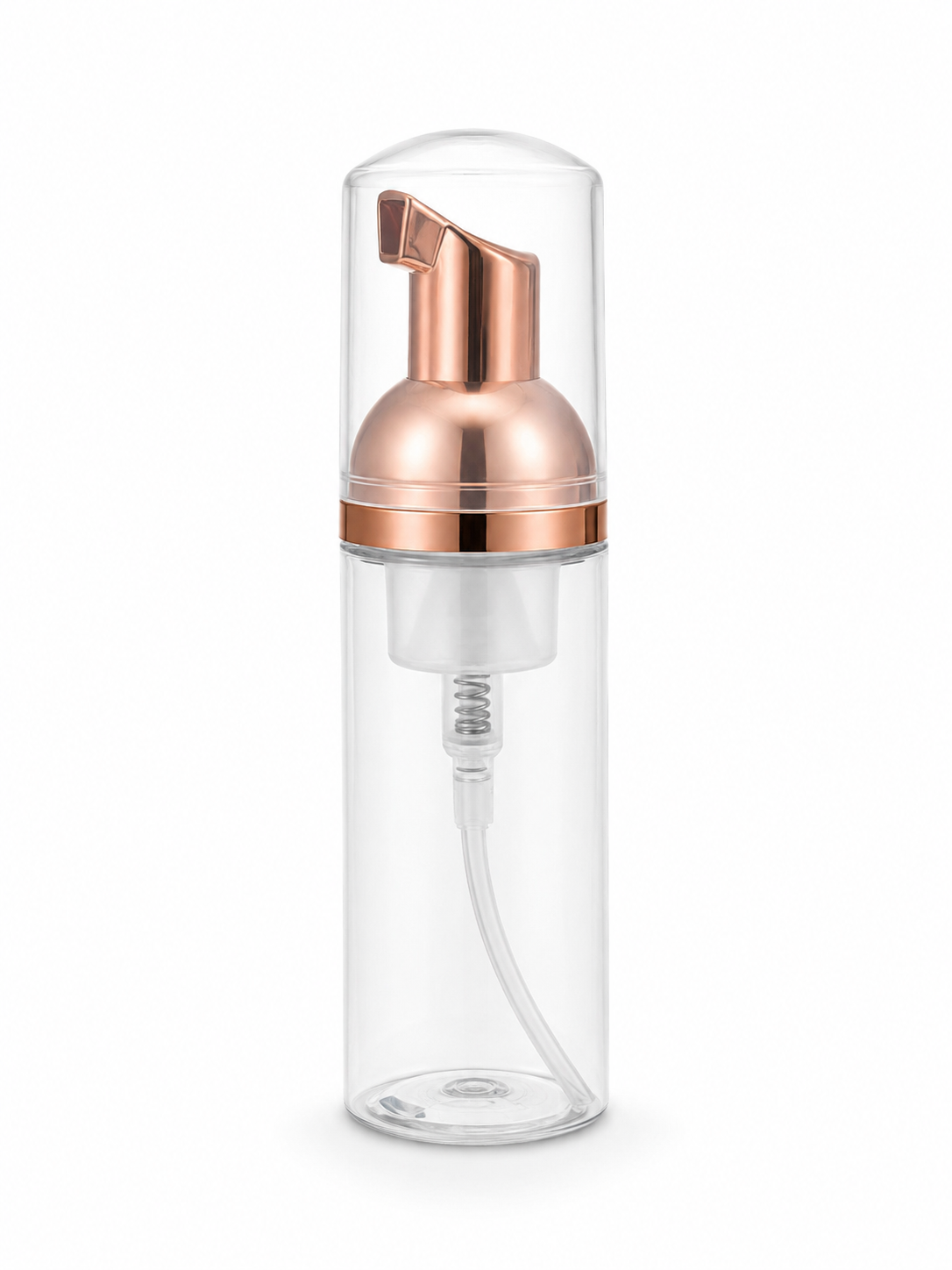 Empty Frosted Shampoo Bottle Rose Gold Cap 60ml