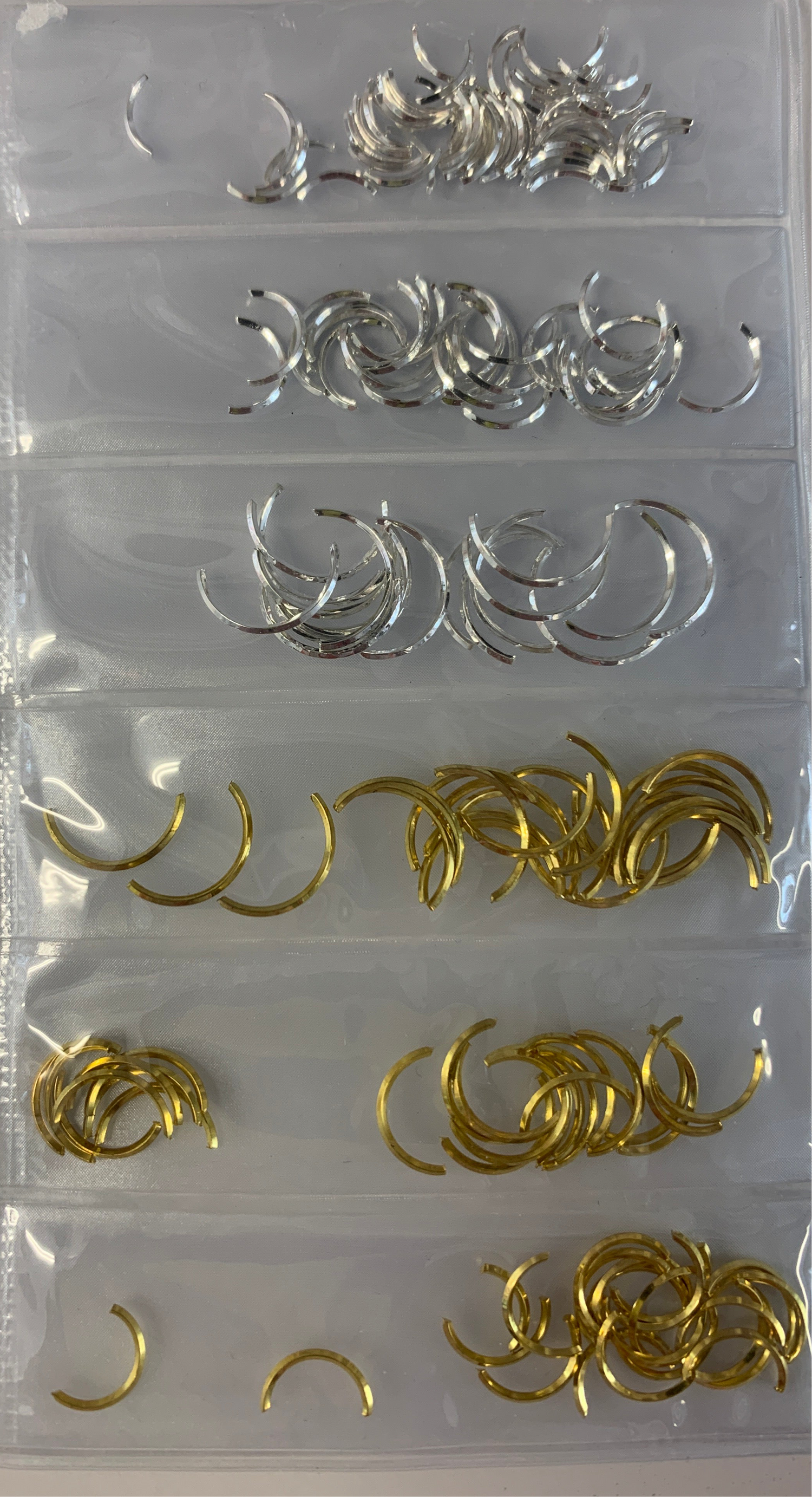 Décos Sachet de 6 Demi Cercles Métalliques Or et Argent