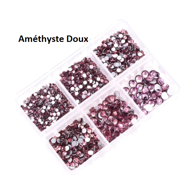 Crystals Box of 6 Sizes Soft Amethyst