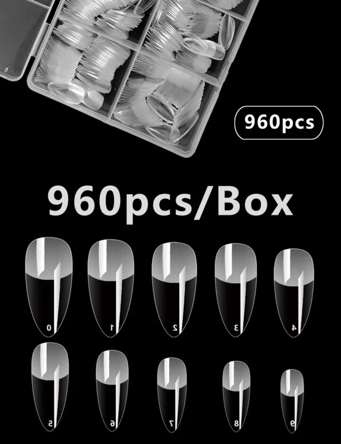 Full Almond Gel Prosthesis Box (960)