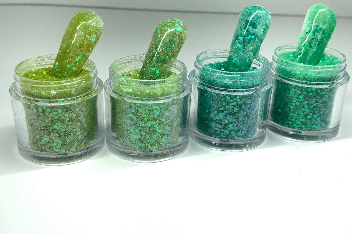 Glitter Powders Set of 4 Mermaid Green 0.25oz