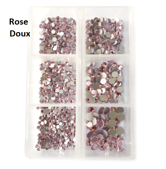 Crystals Box of 6 Sizes Soft Pink