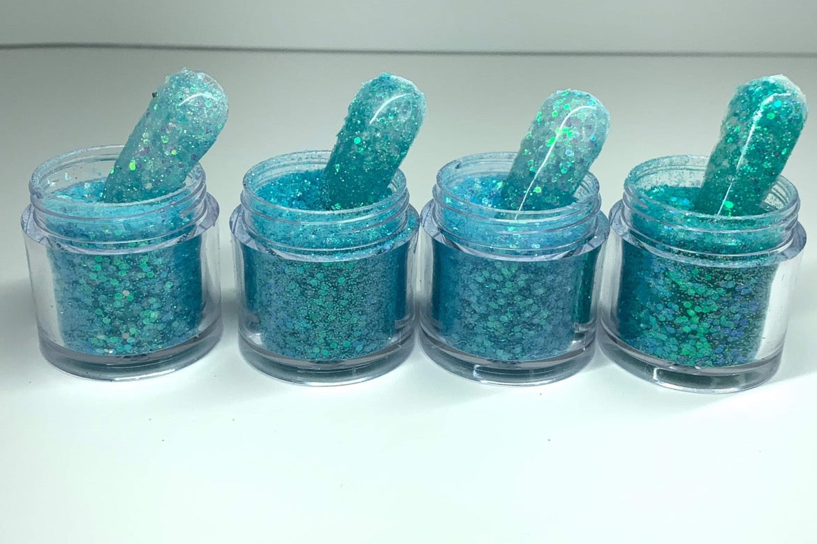 Mermaid Glitter Powder Set of 4 Turquoise 0.25oz