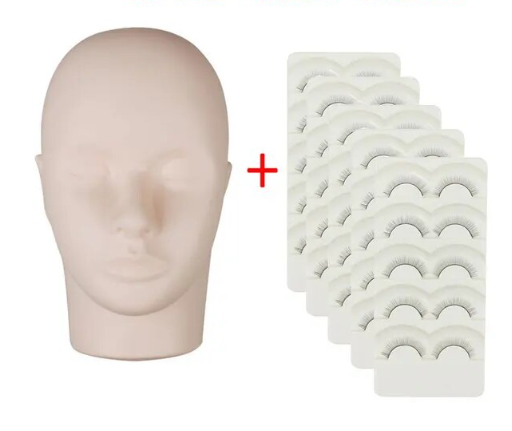 Practice Head with 25 Pairs of Eyelashes