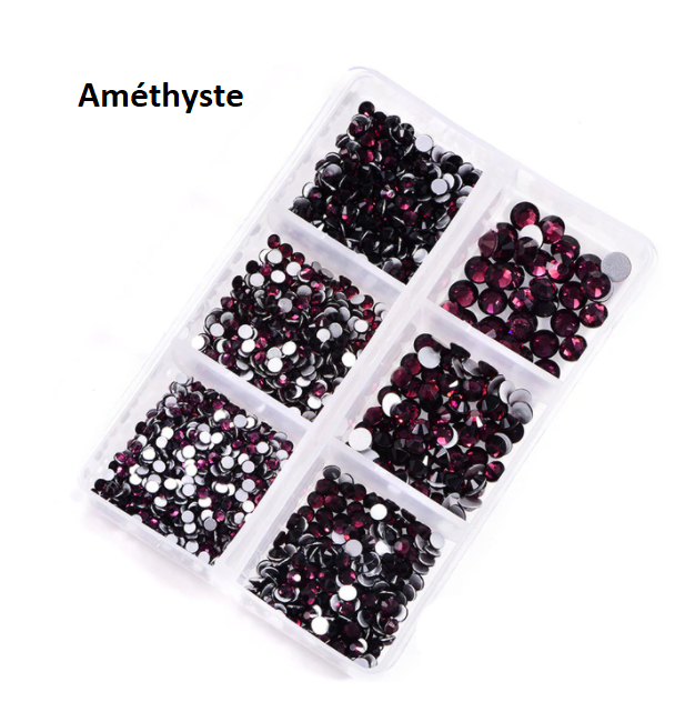 Crystals Box of 6 Sizes Amethyst
