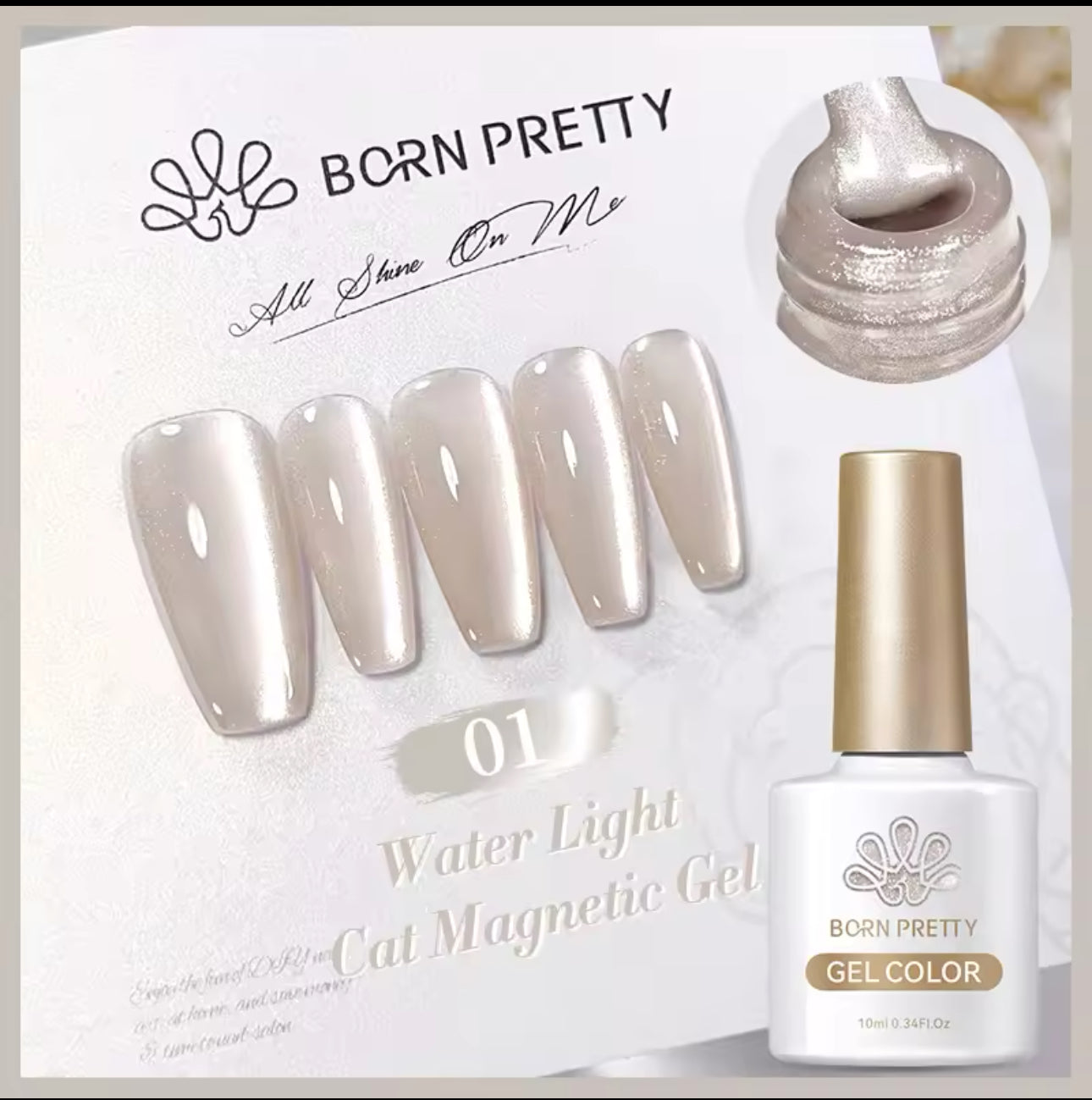Born Pretty UV Nail Polish Waterlight Cat Eye Magn. 10ml 