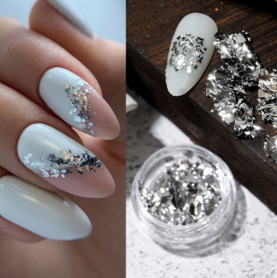 Born Pretty Pot Flocons Foil Argent 2g
