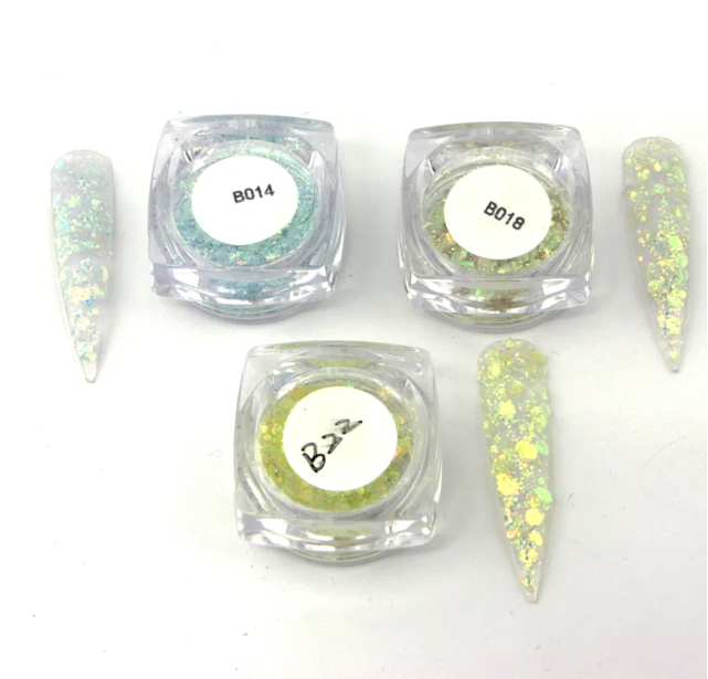 Poudre Pot Paillettes Solaire Ens. de 3 14-18-22