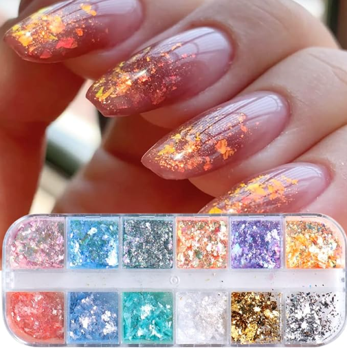 Décos Coffret de 12 Flocons Colorés Pastels