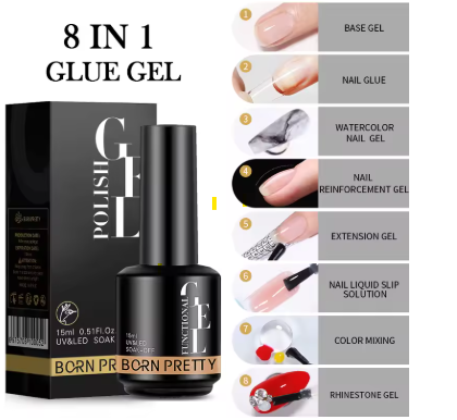 Born Pretty 8 en 1 Gel UV Colle 15ml
