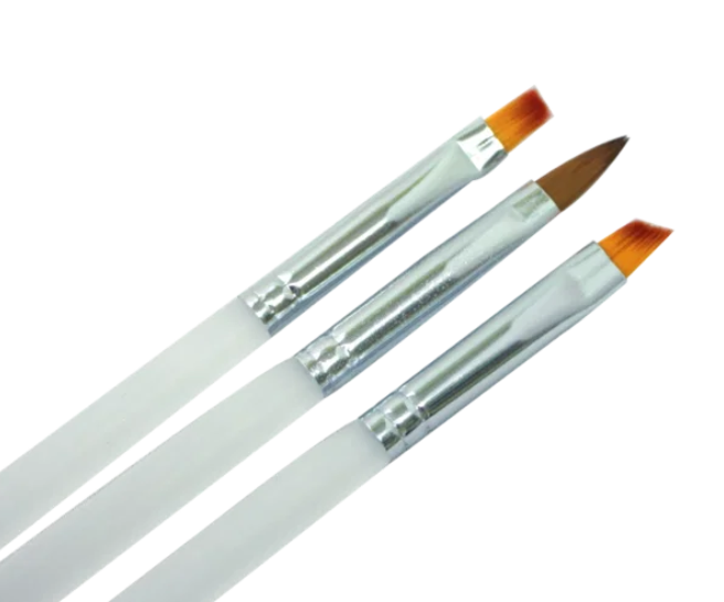 Ongles d'Or Ensemble Pinceaux Gel UV Manche Givré Carré/Angle/Pointe