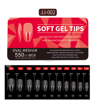Prothèses Soft Gel Pleines – Ovale Medium | 550 mcx
