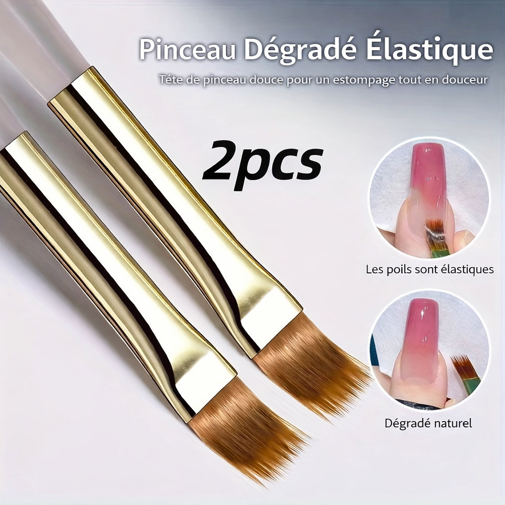 Duo de Pinceaux Nail Art Dégradé – Effet Flou Professionnel