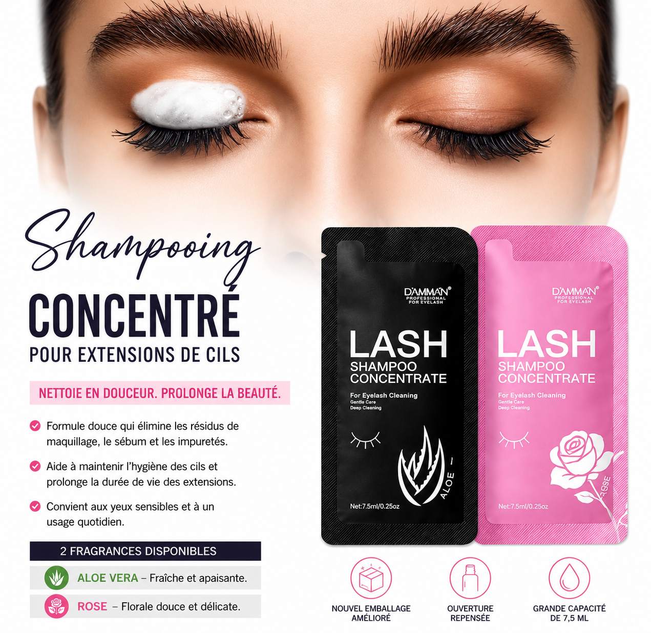 Shampooing Concentré pour Extensions de Cils
