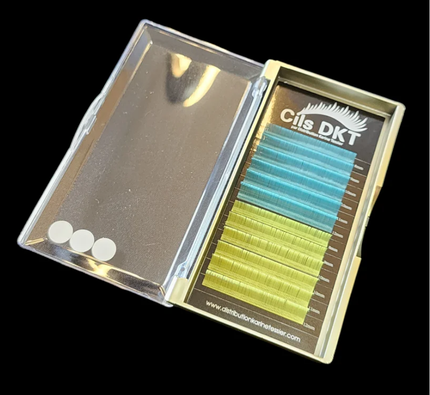 DKT Eyelashes CC 0.07 Duo Peacok Yellow Mix 8-12mm