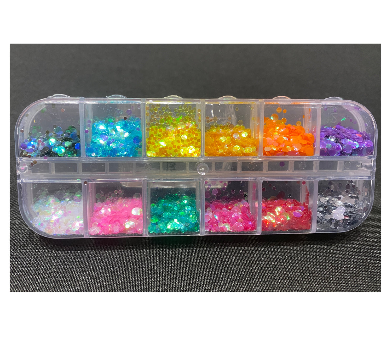 Décos Coffret de 12 Ronds de Couleurs Holographique