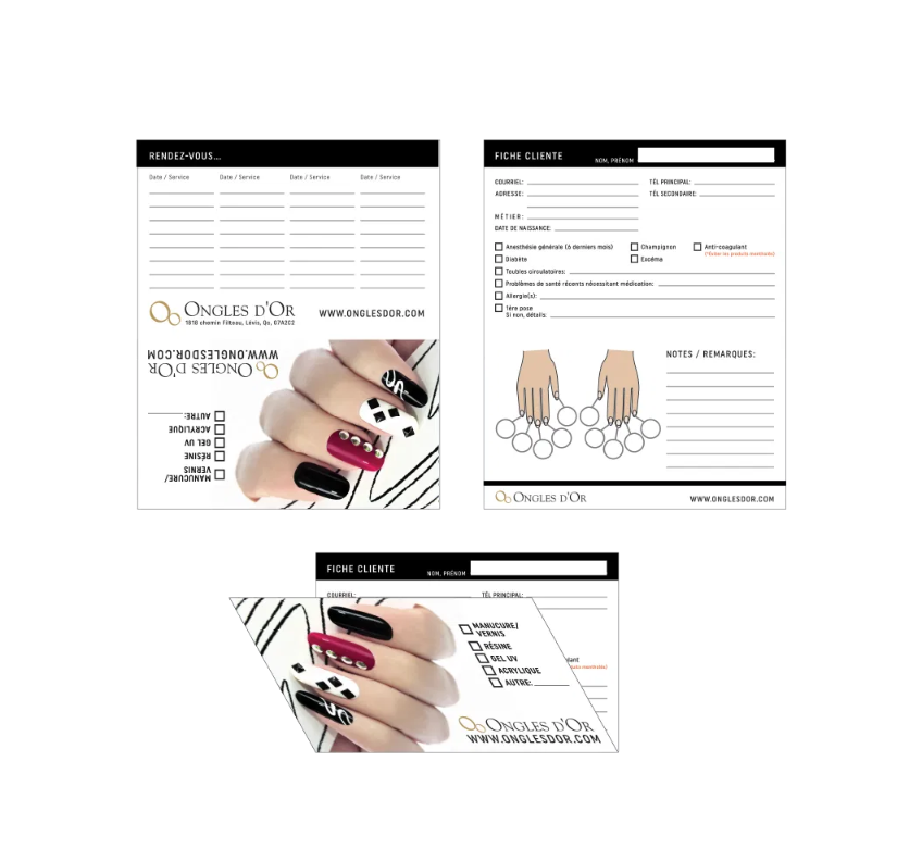 Fiches Clientes Ongles, Livret de 25 Fiches (FCO25)