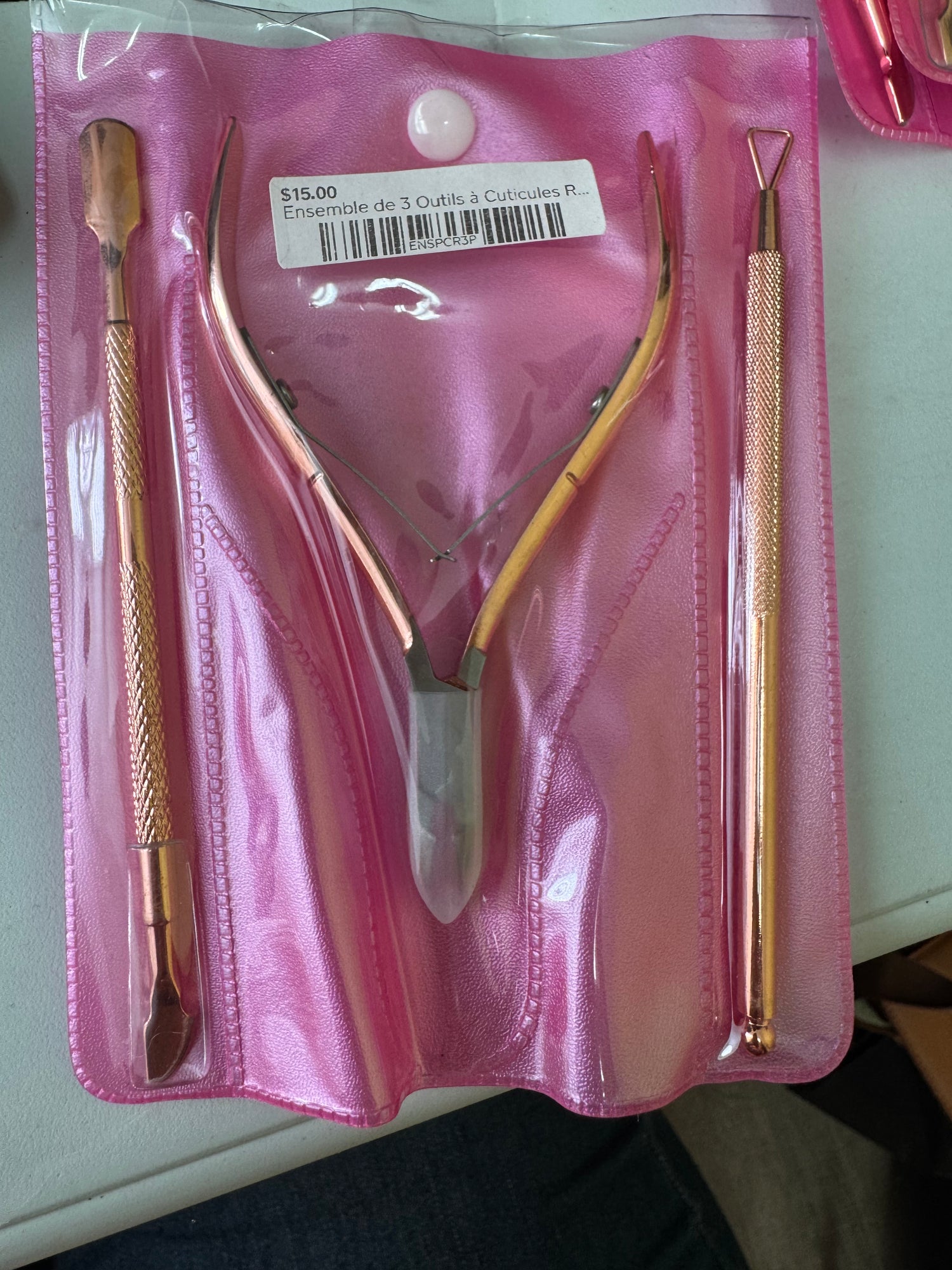 Cuticle Tools Set of 3 Rose Gold with Pointer