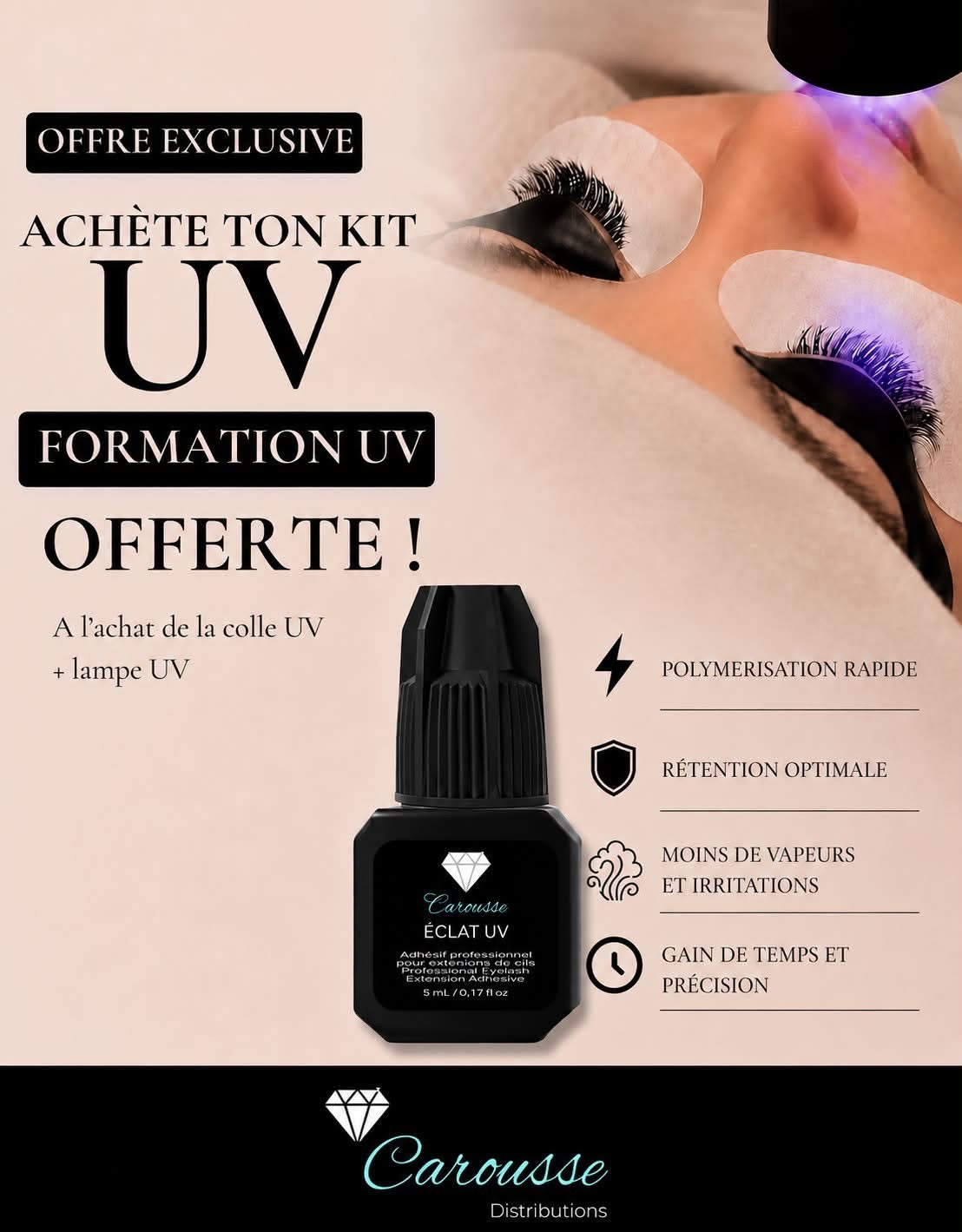 Ensemble Extensions de Cils UV