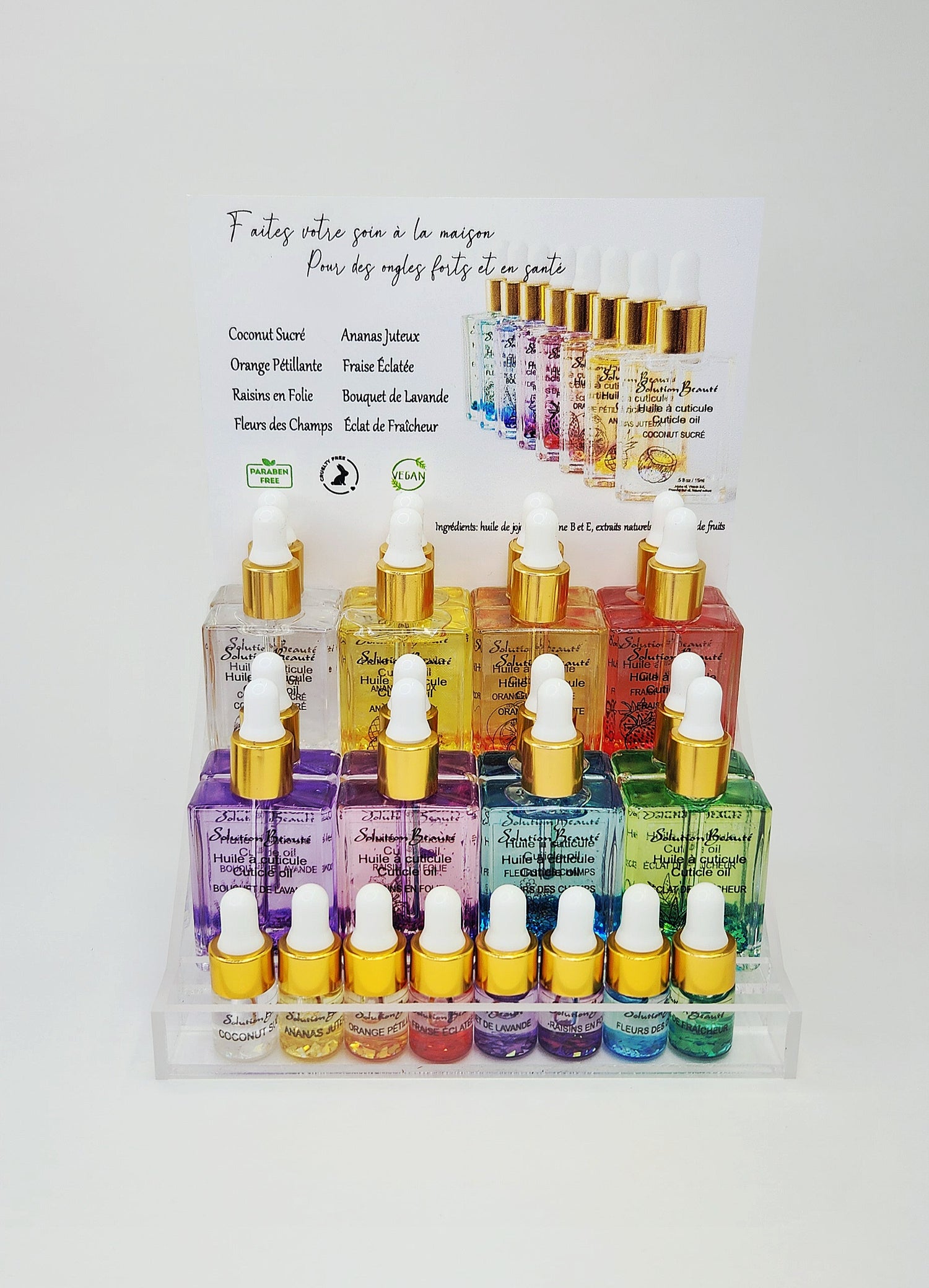 Solution B. Présentoir Complet Huiles à Cuticules