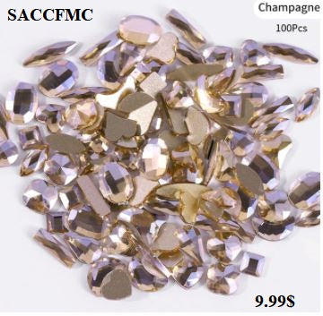Cristaux en Sac de Forme Mélangées Champagne (100)