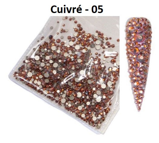 Cristaux Sac Grandeurs Mélangées Cuivré (1440)