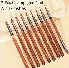 Ensemble de 9 Pinceaux pour le Gel et le Dessin