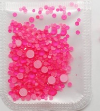Cristaux Sac Grandeurs Mélangées Fluos Rose (300)