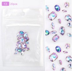 Cristaux Sac de Formes Mélangées Lilas (12)
