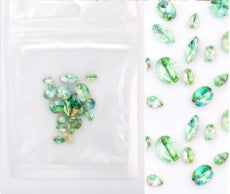 Cristaux Sac de 12 Formes Mélangées Vert