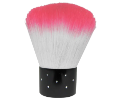 Pinceau Époussette Court Rose/Blanc Diamant